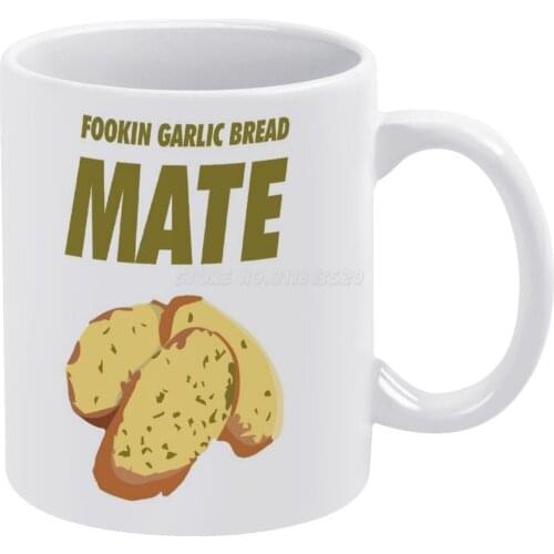 Garlic Bread White Mug White Ceramic Tea Cup Birthday Gift Milk Cups and Mugs Garlic Bread Food Bread Funny Delicious Awesome Ma