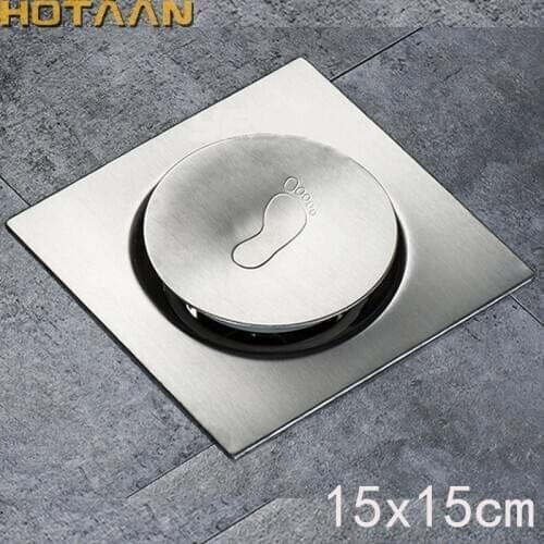 Free Shipping 15*15cm Square Stainless Steel Shower Floor Drain Bathroom Water Anti-odor Bounce dreno de assoalho banheiro