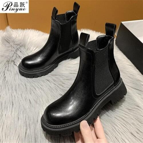 Elastic ankle boots Women Boots Casual Female High Top Chelsea Boots Cow Split Leather White Height Growth Shoes Girl