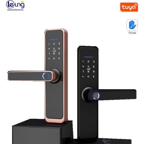 Factory Price Smart tuya Wifi Apartment Biometric Fingerprint Password Code Card Safe Door Lock