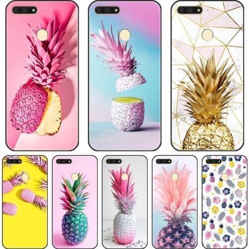Phone Case For Huawei Y5 Y6 Y7 Prime 2018 Y9 2019 Soft Silicone Pineapple Printing Back Cover For Huawei Y3 Y5 Y6 II Y7 2017 Pro