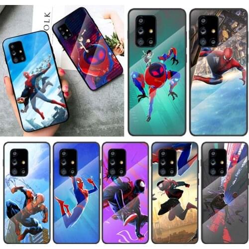 Tempered Glass Cover Marvel Spider on Air For Samsung Galaxy A91 A81 A72 A71 A52 A51 A41 A31 A21S A11 A01 Phone Case