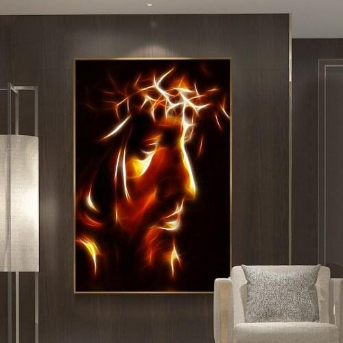 Black and Gold The Passion Of Christ Art Canvas Prints and Posters Scandinavian Wall Art Picture Cuadros for Living Room Decor