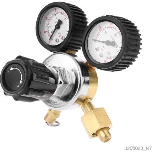 CO2 Regulator Beer Brewing Carbon Dioxide Regulator with Pressure Relief Valve for Gas Pressure Reducer Dual Gauge