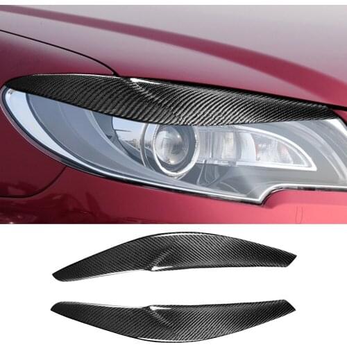 Real Carbon Fiber Front Headlight Eyelids Eyebrow Decorative Cover for Toyota Corolla 2013-2016 Exterior Car Assessoires