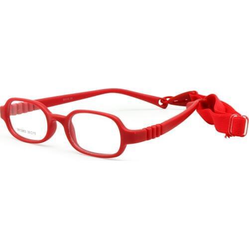 Baby Girls & Boys Optical Glasses with Strap Size 39, No Screw One-piece Kids Flexible Frame Band Cord Retainer