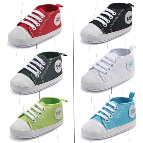Canvas Classic Sports Sneakers Newborn Baby Boys Girls First Walkers Shoes Infant Toddler Soft Sole Anti-slip Baby Shoes