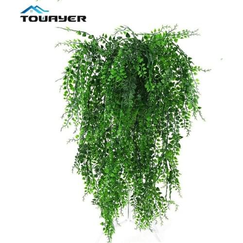 Artificial Plant Vines Wall Hanging Simulation Rattan Leaves Branches GreenPlant Ivy Leaf Home Wedding Garland OutsideDecoration