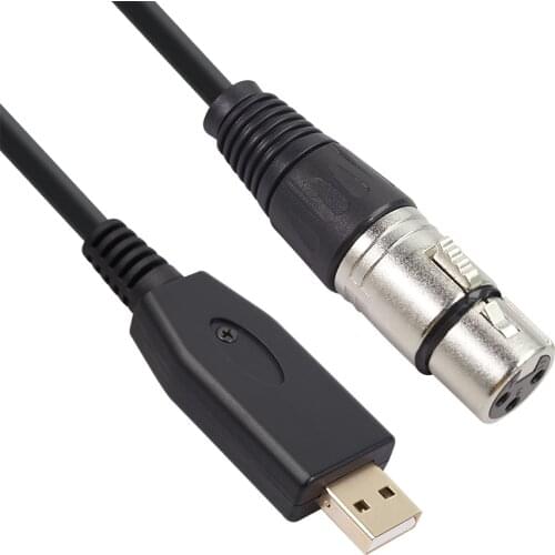 Microphone Cable 6FT 10Ft, USB Male to XLR Female Mic Link Converter Cable Studio Audio Cable Connector Cords Adapter f