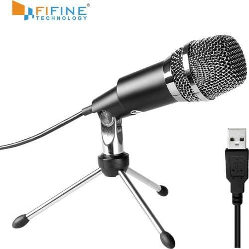 Fifine Plug &Play Home Studio USB Condenser Microphone for Skype, Recordings for YouTube, Google Voice Search, Games(K668)