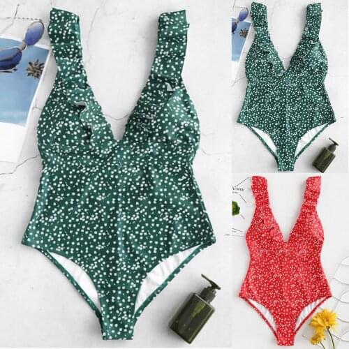 Women Swimwear Multi Color Sexy Deep V Neck Bikini Solid Color High Waist Conjoined Body Swimsuit Bathing Beachwear Monokini
