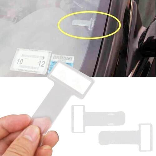 Hot Sale 5Pcs Adhesive Car Windscreen Windshield Parking Ticket Permit Card Holder Clip Stickers Hook Kit For Car Accessories
