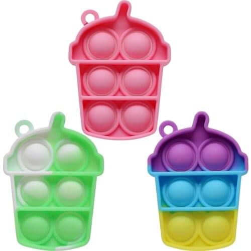 NEW Milk Tea Cup Push Bubble Pendant Sensory Toys Fidget Anti Stress Relax Toys Anti-stress Relaxation Gadget dropshipping#20