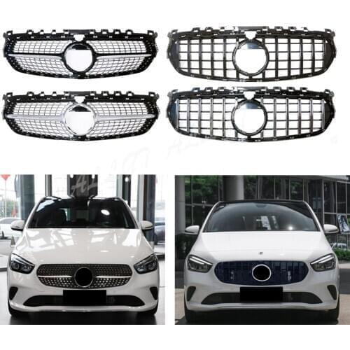 Car Front Racing Bumper Grille Upper Vent Bar Grill Cover For Mercedes-Benz B-Class W247 2019 2020 GTR Diamond