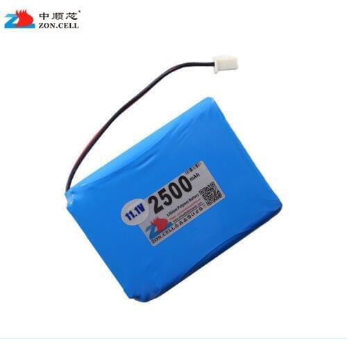 In 2500mAh 554858 12V lithium polymer battery monitor switch 11.1V detector Rechargeable Li-ion Cell