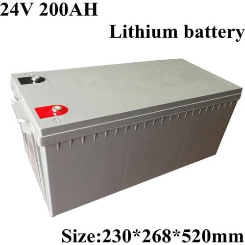 Rechargeable 24V 200Ah Lithium Li Ion Battery Pack with Bms for 2500W 2000W 24V RV EV Scooter Solar Golf Cart UPS +20A Charger