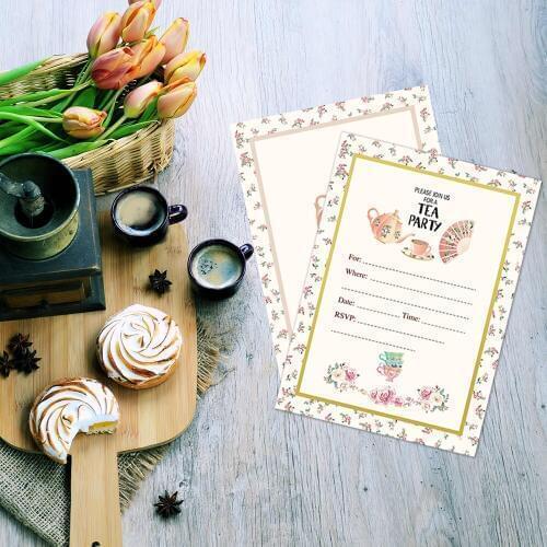 10pcs 13*18cm Party Invitations Cards Tea Party Decorations Happy Birthday Party Supplies