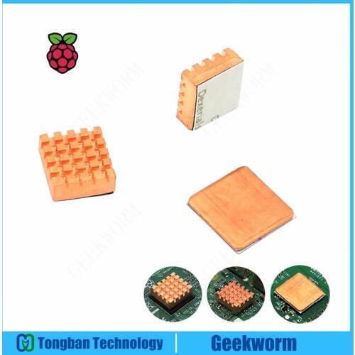 Raspberry Pi 3 Model B+/ 3B Heat Sinks Kit / 2 Pcs Thick Copper heatsinks + 1 Pcs Thin Copper Heatsink for Raspberry Pi