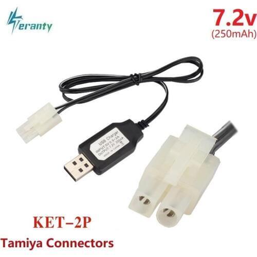 7.2V 250mAh Tamiya Connectors USB Battery Charger Units For NiCd NiMH battery pack charger For RC toy car tank boat 7.2v Charger