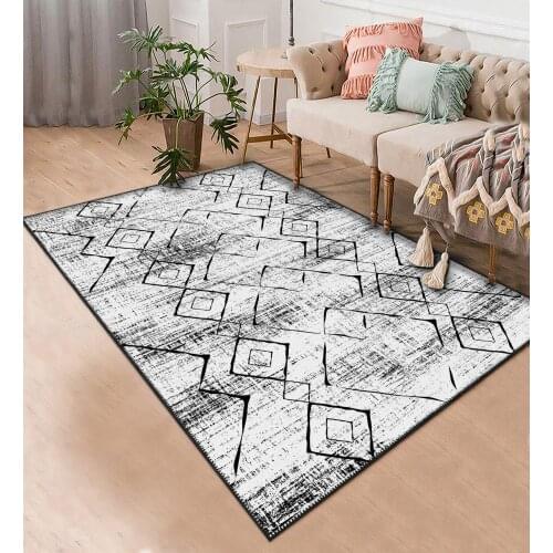 Beyaz Gri Etnik Desenli Halı şönil orjinal desenli halı oturma odası yatak odası mutfak kaymaz anti alerjik ücretsiz kargo halı