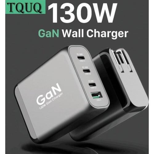 TQUQ 130W GaN USB Type C PD 100W PPS45W Wall Charger Station, QC 4.0+ Super Fast Charge Power Adapter for iPhone/MacBook/Samsung