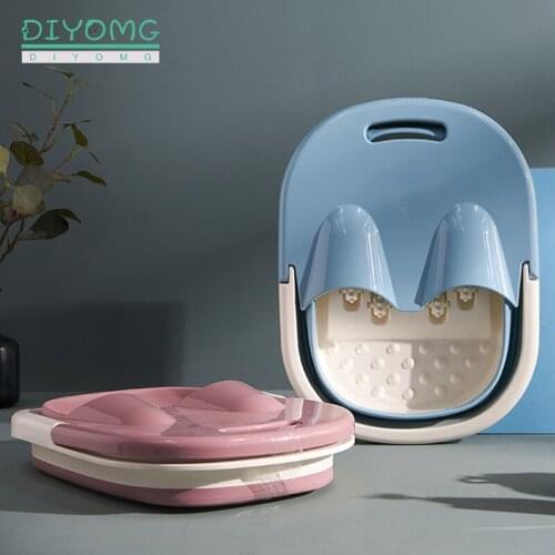 Folding Foot Bath Bucket Bathroom Foot Wash Spa Basin with Lid Sauna Soaking Foaming Massage Tub Bucket Laundry Water Container