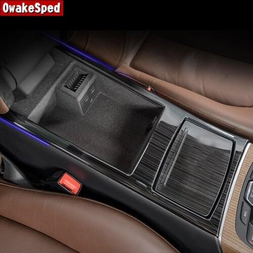 Car Styling Center Console Water Cup Holder Panel Decoretion Stickers Trim For Audi A6 C7 2012-2018 Interior Accessories