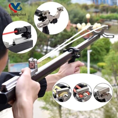 Telescopic Slingshot Upgrade Bow Head High Power Quality Laser Aiming Straight Rod Catapult Outdoor Hunting Shooting Accessorie