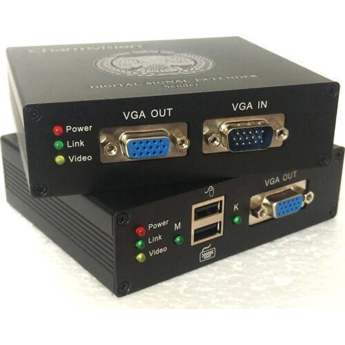 Charmvision 100m 200m 300m 2 ports USB Keyboard USB Mouse HDDB 15 PIN VGA KVM Extender via Single RJ45 STP UTP cat5E cat6 cable