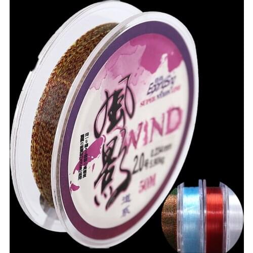 WALK FISH 50m Nylon Fishing Line Spotted Monofilament Fish Line Japan Super Strong Wire Invisible Camouflage Nylon Fishing Line