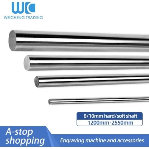 1/2PC steel chrome-plated rod linear optical axis hard shaft soft shaft piston rod diameter 8/10mm length is 1200-2550mm