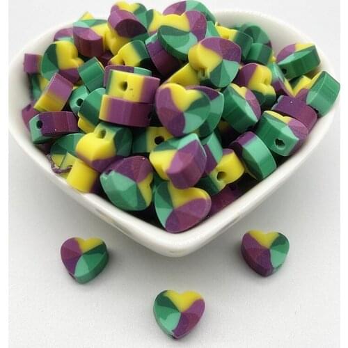 30pcs/Lot 10mm Mixed Colors LOVE Shape Clay Spacer Beads Polymer Clay Beads For Jewelry Making DIY Handmade Accessories #23