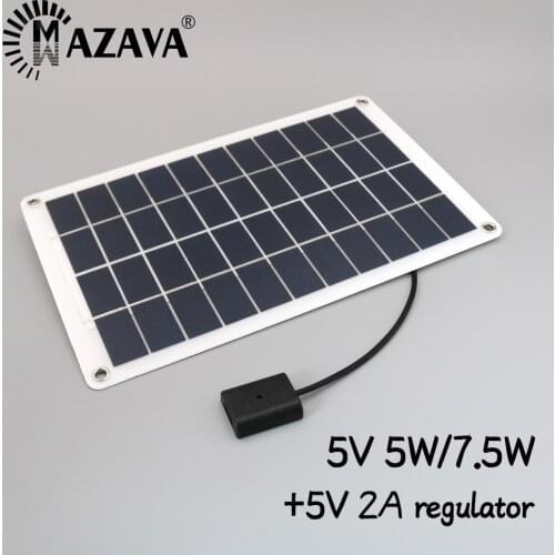 5V 5W 7.5W Flexible USB Solar Panel Solar Cell Portable Folding Waterproof Charger Outdoor Mobile Power Battery Charger