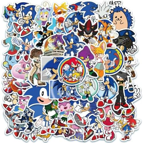 50PCS Pack Anime Sonic Game Stickers DIY Motorcycle Travel Luggage Guitar Skateboard Cool Cartoon Decal Sticker Kids Toy Gift