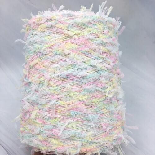 500g/ball Butterfly Featured Yarn Fresh Girl Pink Mesh Hand Mixing Thread Wiring