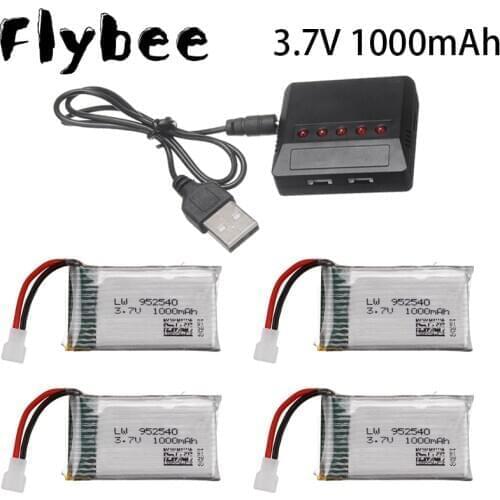 3.7V 1000mAh 25c Lipo Battery with Charger for Syma X5 X5C X5SC X5SW TK M68 CX-30 K60 905 V931 RC Quadcopter 3.7V batteries