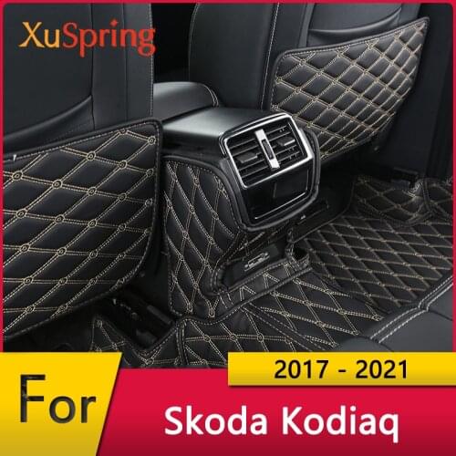 Car Rear Seat Anti-kick Mat Pad Cushion Case Cover Protective Trim 3pcs/kit for Skoda Kodiaq 2017-2021 LHD & RHD