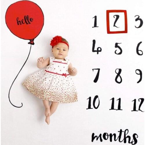 2020 Baby Milestone Blanket Monthly Lion Cloth Growth Gift Photography Infant Blankets Newborns balloon Background Props