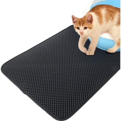 Cat litter mat EVA Double-Layer Waterproof cat accessories breathable cleanable Bottom Non-slip Pet Litter Cat Mat Layer
