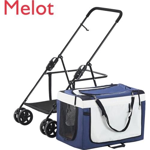 Pet Stroller Dog Puppy Cat Trolley Outdoor Light and Portable Foldable Bike Packet Separated Outdoor Convenient Family Gift