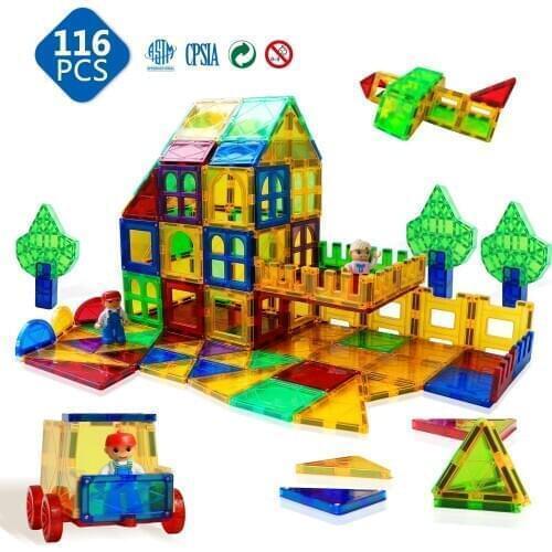 Big Size Magnetic Bricks Building Blocks Set Constructor Games Magnet Designer Magnetic Tiles Educational Toys for Children