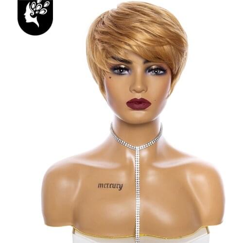 Short Straight Synthetic Blonde Bob Wigs For White Women Perruque Heat Resistant Fiber Daily Use Hair Wig Your Beauty