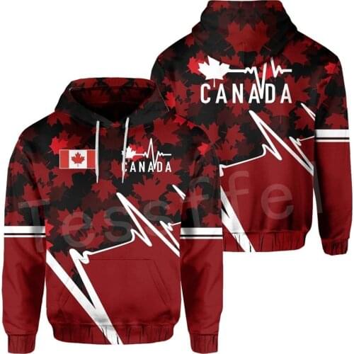 Tessffel Country Flag Canada Symbol Maple leaf Colorful Pullover Men/Women Tracksuit zipper Jacket 3Dprint Streetwear Hoodies D3