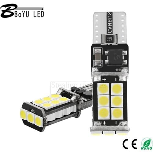 2pcs LED car headlight led lamp bead bulb new T10 3030 15SMD decoding stepless width lamp license plate lamp door lamp