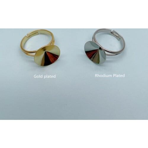 Ms.Betti Round Rivoli Adjustable Ring Base Findings 1122 Austrian Crystal 12mm/14mm Copper Settings For Jewelry DIY Making
