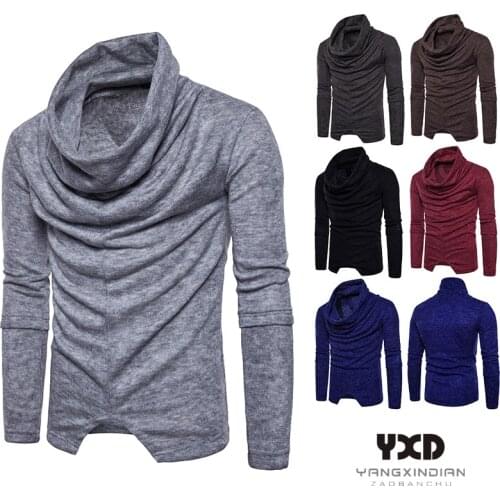 Mens clothes Man Sweater Pullover Men Clothing Mans Sweaters Jumper Men Pile collar Cotton Slim Fit Warm Winter Knitted Pullover