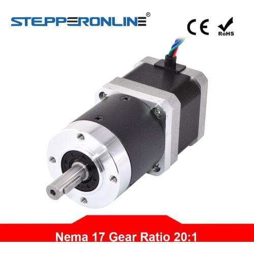Nema 17 Stepper Motor L=39mm Gear Ratio 20:1 High Precision Planetary Gearbox 1.68A 4-lead 42 Motor CNC 3D Printer