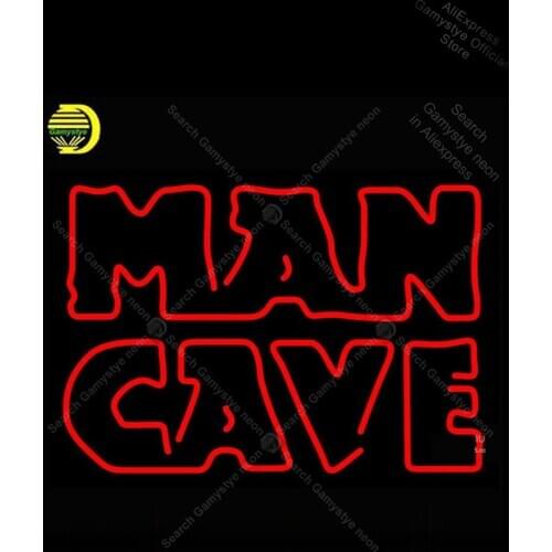 NEON SIGN For Red Man Cave NEON Bulbs Signs Lamp Real GLASS Neon Publicidad Neon Light Custom Light Bulbs Display neon sign logo