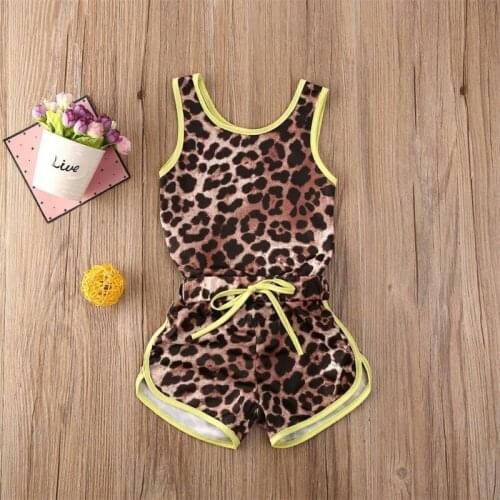 Newest Arrival Summer Swimsuit Baby Girls Leopard Bikini Set Swimwear Bathing Suit Beachwear Bodysuits Shorts 2Pcs Tankini