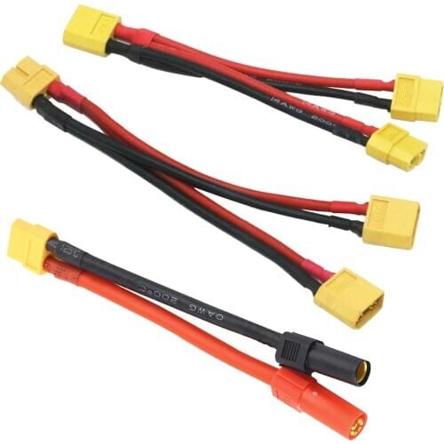 1pcs XT60 Parallel Battery Connector Cable Dual Extension Y Splitter Silicone Wire For RC Lipo Imax B6 Car Truck Air Plane Toys